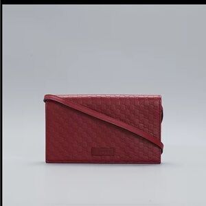 Gucci Embossed Red Leather Bag